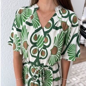 NWOT RARE GiGio Leona Palm Midi Dress Size S